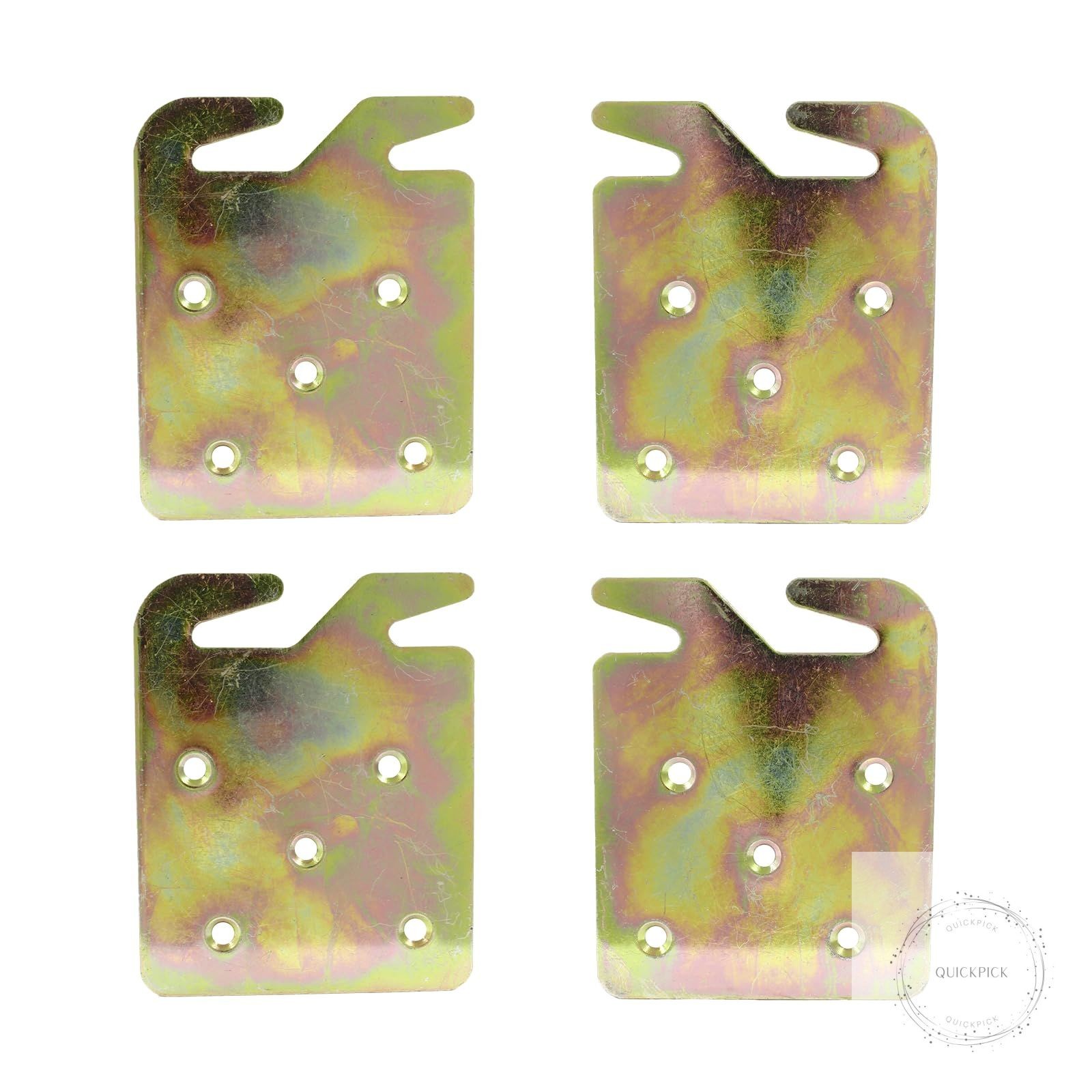 4Pcs Wood Bed Rail Hook Plates Heavy Duty Bed Rail Fitting Bracket with Mounting