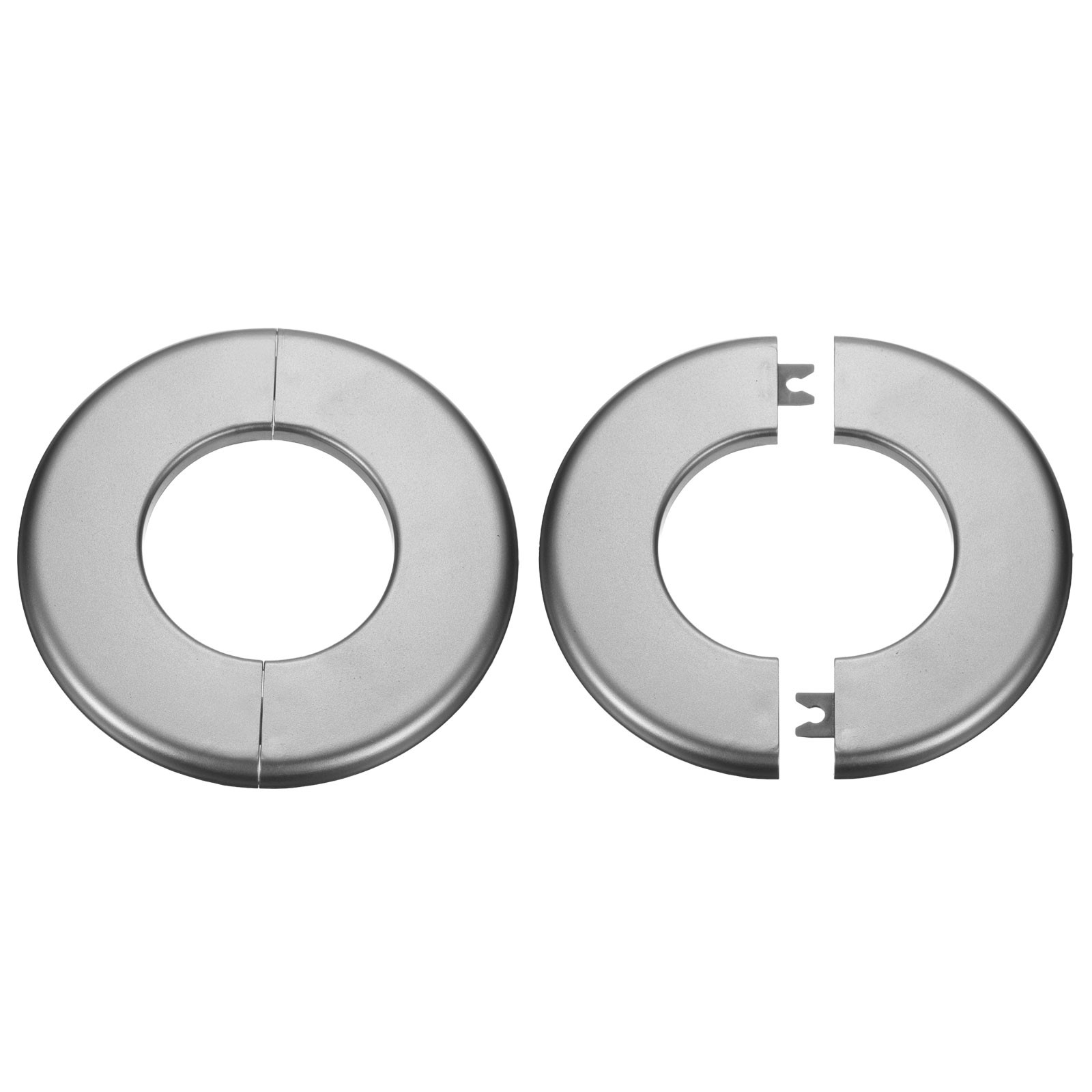 2pcs Wall Split Flange 64mm/2.5" Self-Adhesive Plumbing Cover Plates, Gray