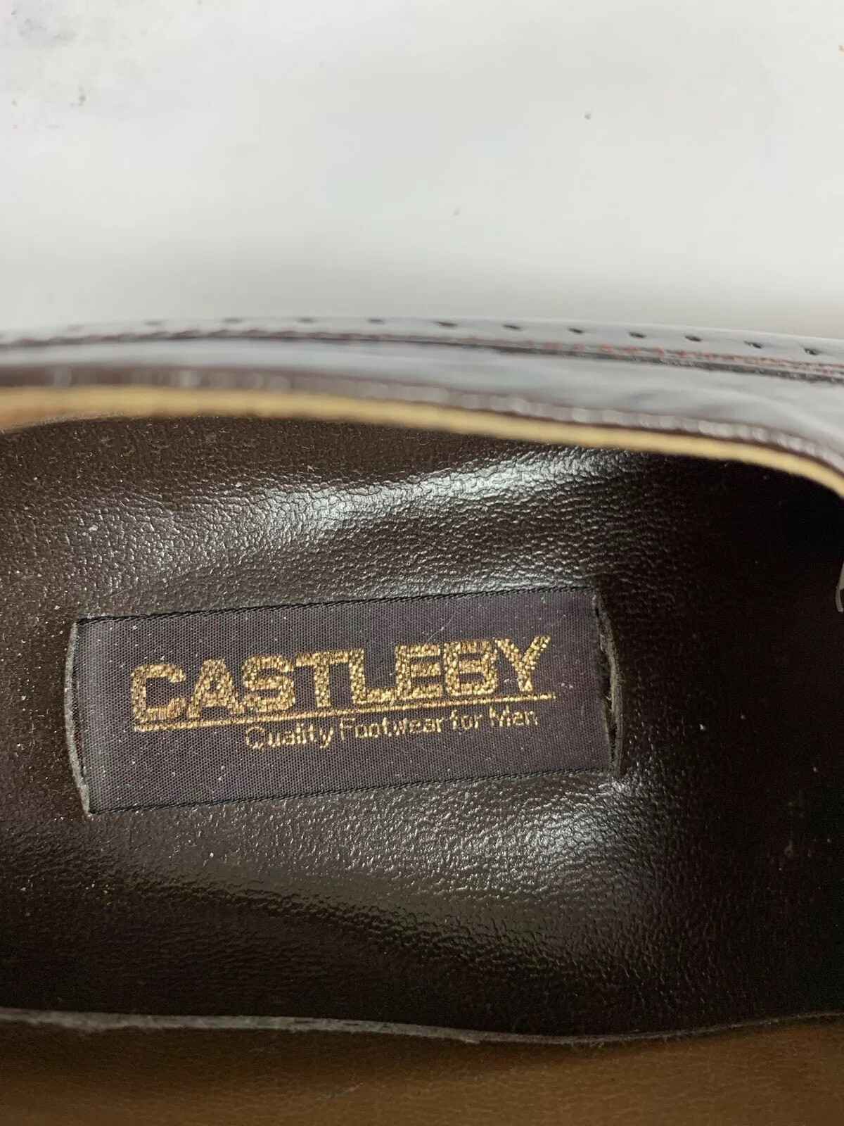 Castleby Mens Size 9.5 D Brown Leather Oxford Shoe - MS-121