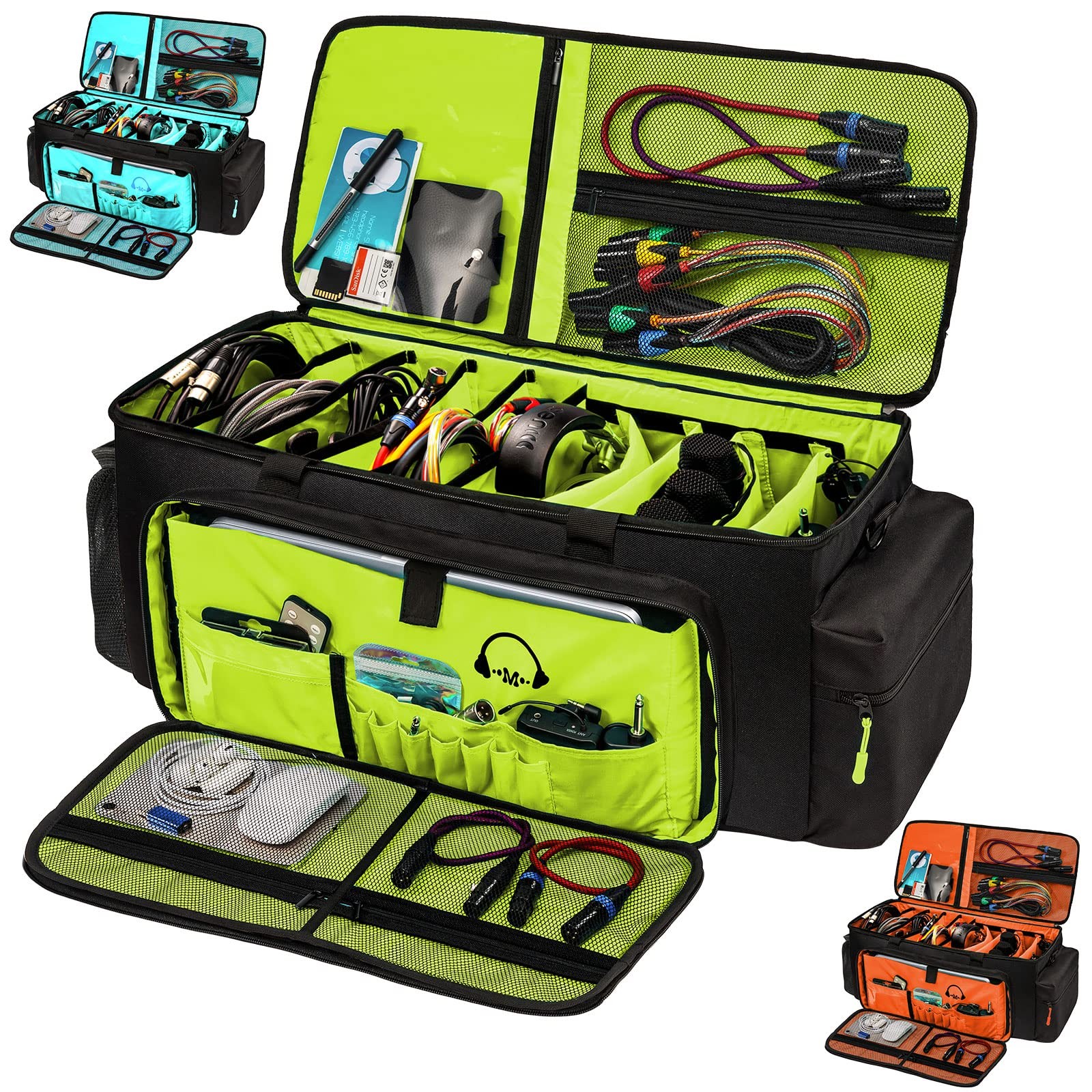 MYBAGZING Dj Cable Bag-24 Large Dj Cable File Bag-Dj Cabel Organizer Case-Tra...