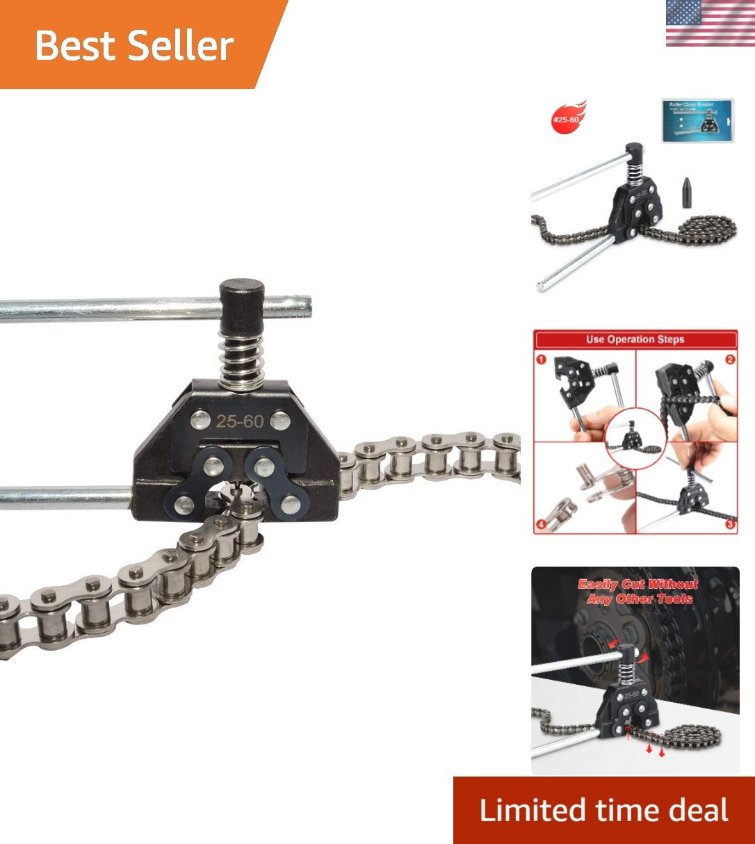 Versatile High Carbon Steel Chain Cutter for Effortless Repairs - Hassle-Free