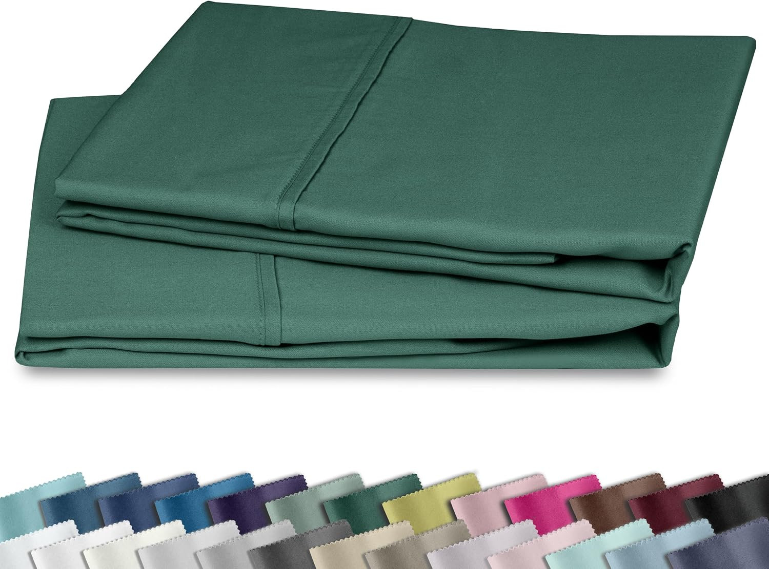 Standard Queen Size Pillowcase Set - 400 Thread Count, 100% Cotton Sateen, Set o