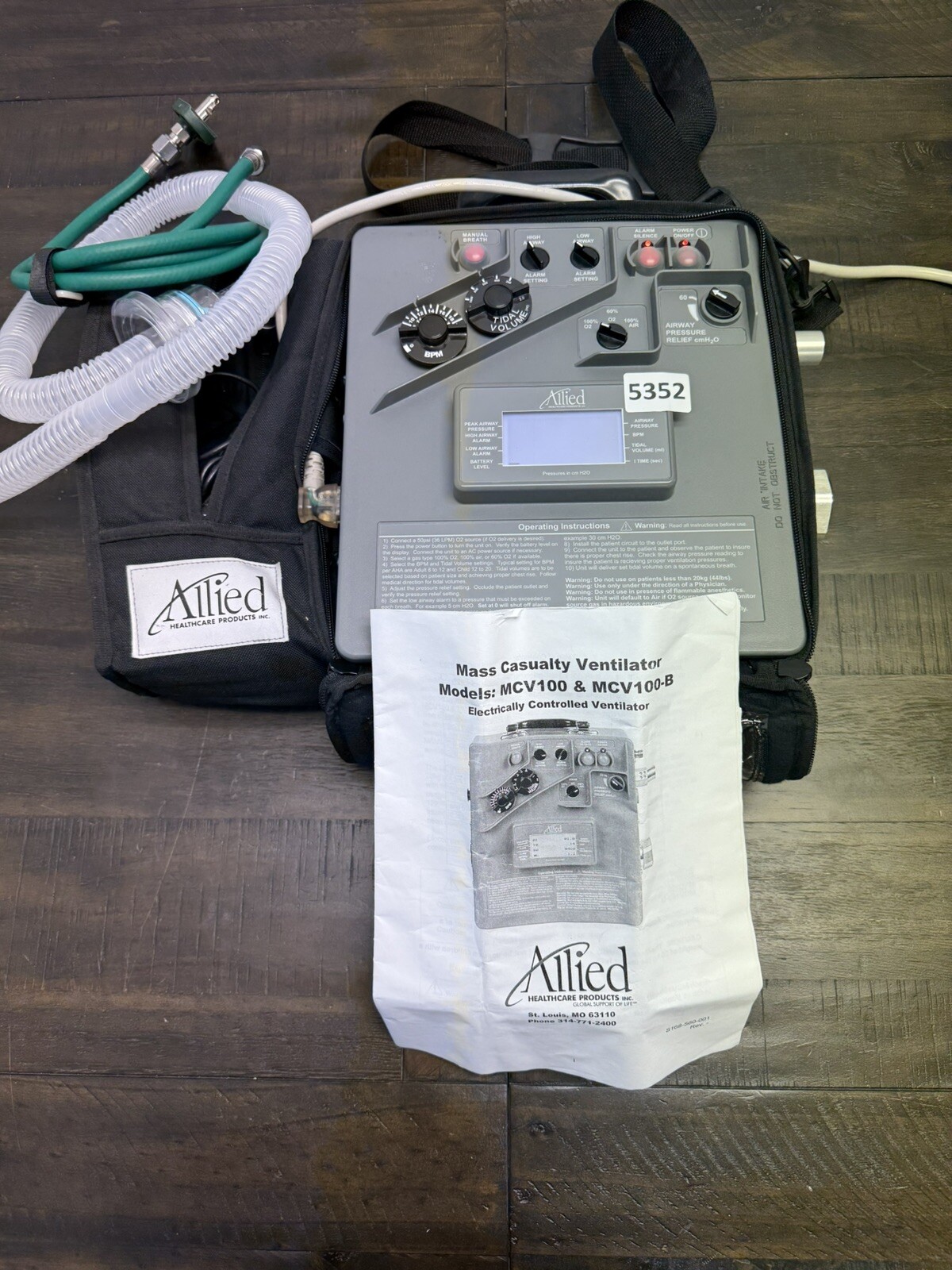 Allied Healthcare MCV100 - B -  Portable Mass Casualty Vent Respiratory