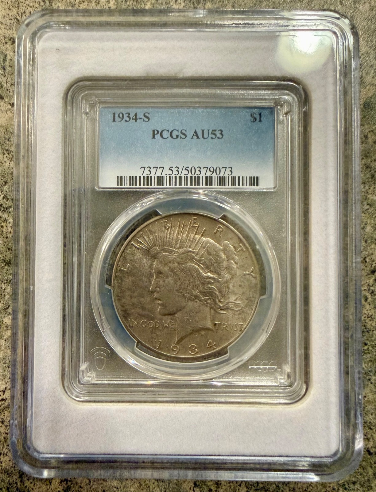 1934 S Peace Dollar PCGS AU53
