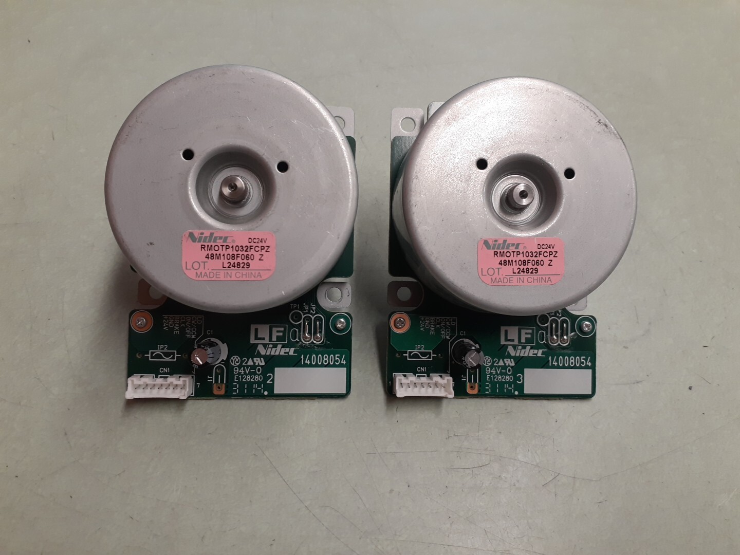(2) Nidec 24V Stepper Motors RMOTP1032FCPZ 14008054 L24829