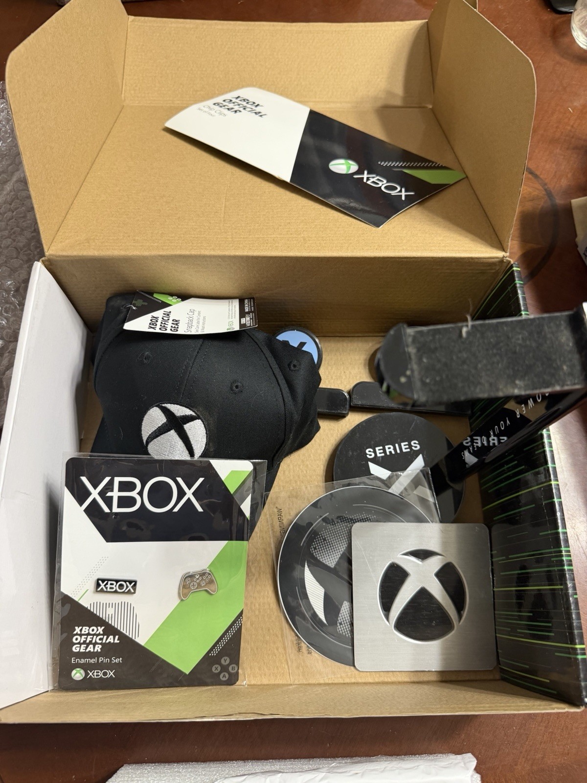 Xbox Official Gear Bundle Hat Headset Stand Pins Coaster Accessories Lot