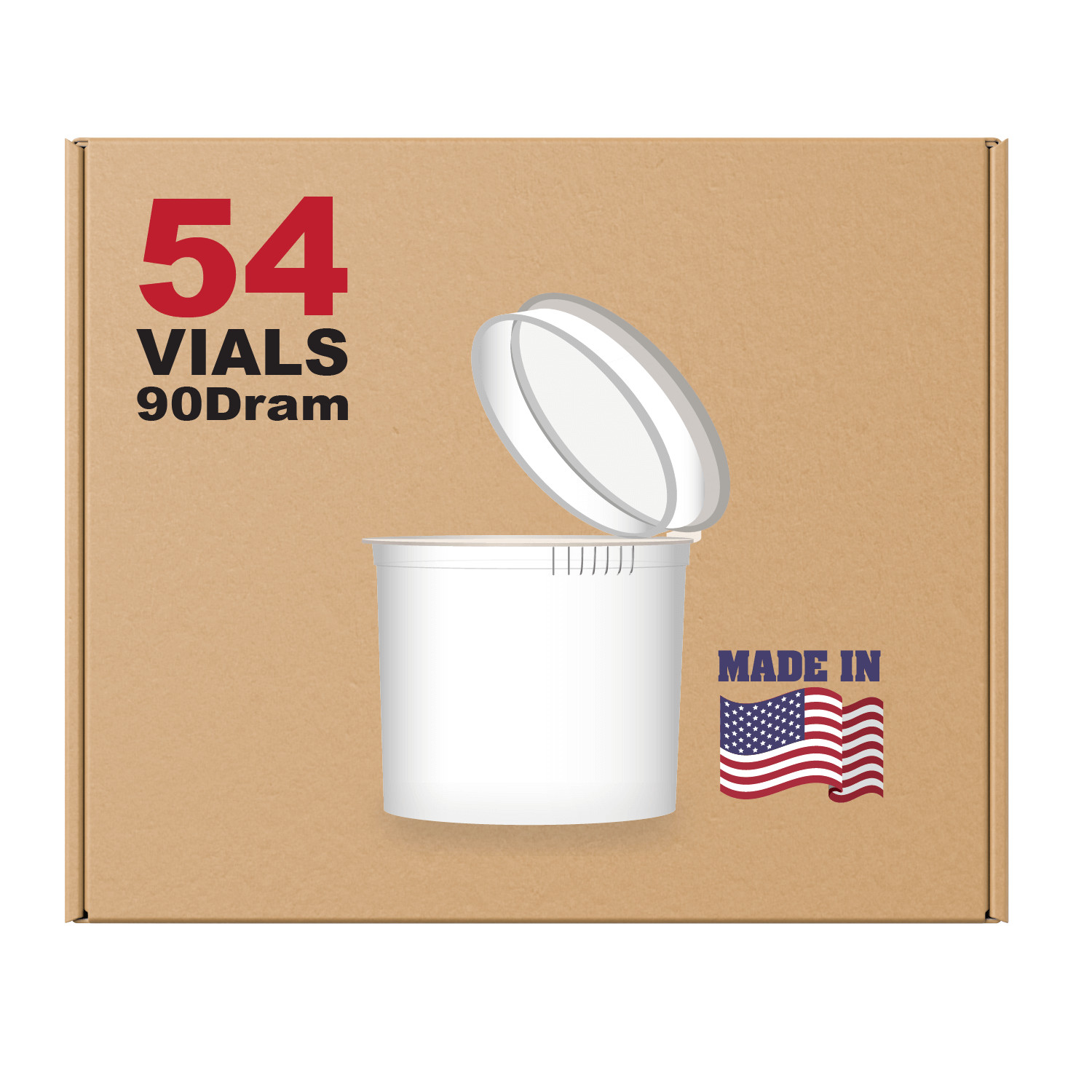 54 White Vials - 90 DRAM Pop Top Bottle - Smell Proof Containers