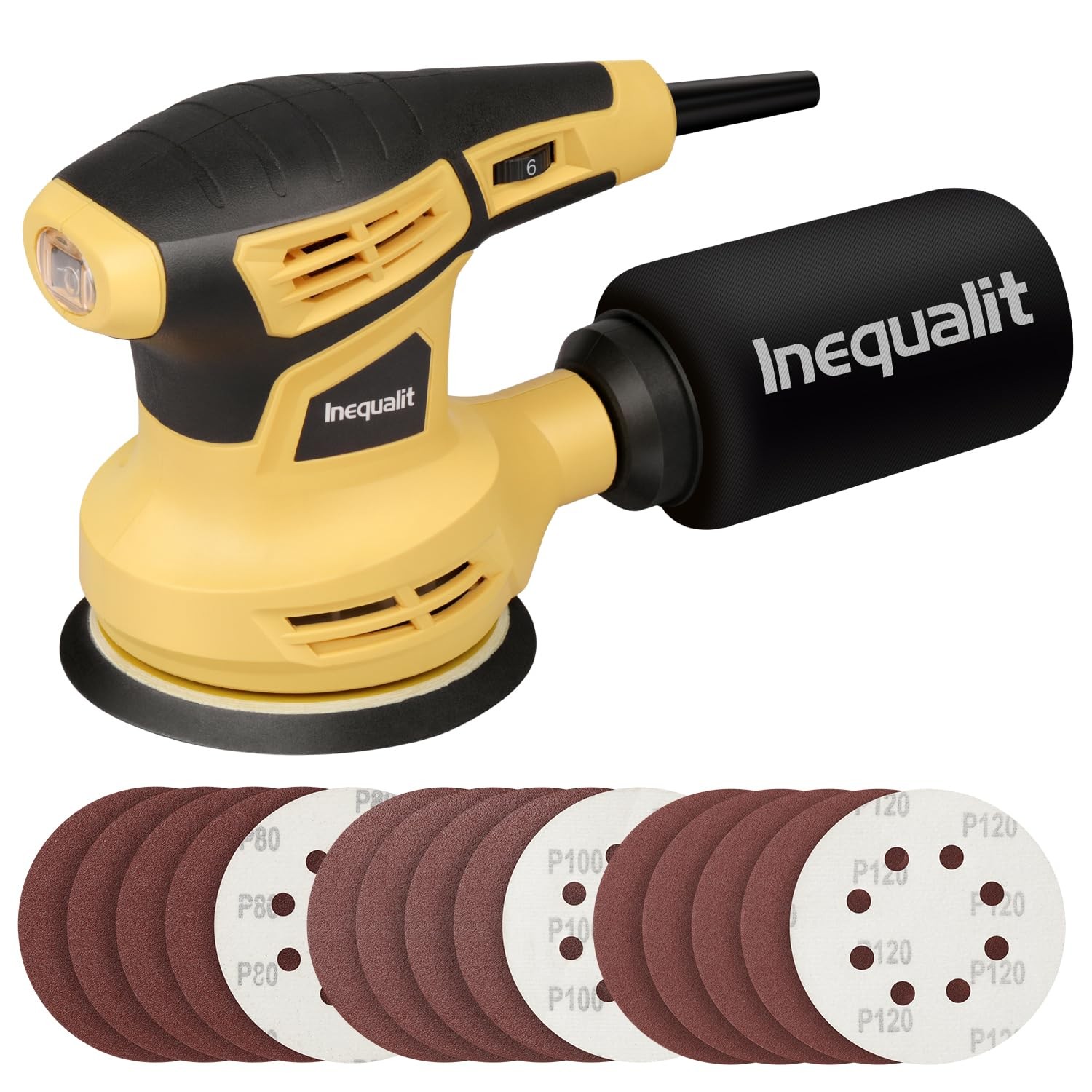 5 Inch Corded Electric Random Orbital Sander 2.4Amp 280W Max 13000 OPM