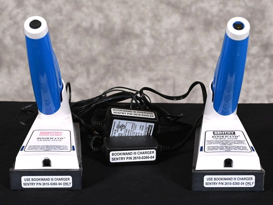 Sentry EM Bookwand Electromagnetic Library Dual Security System with chargers.
