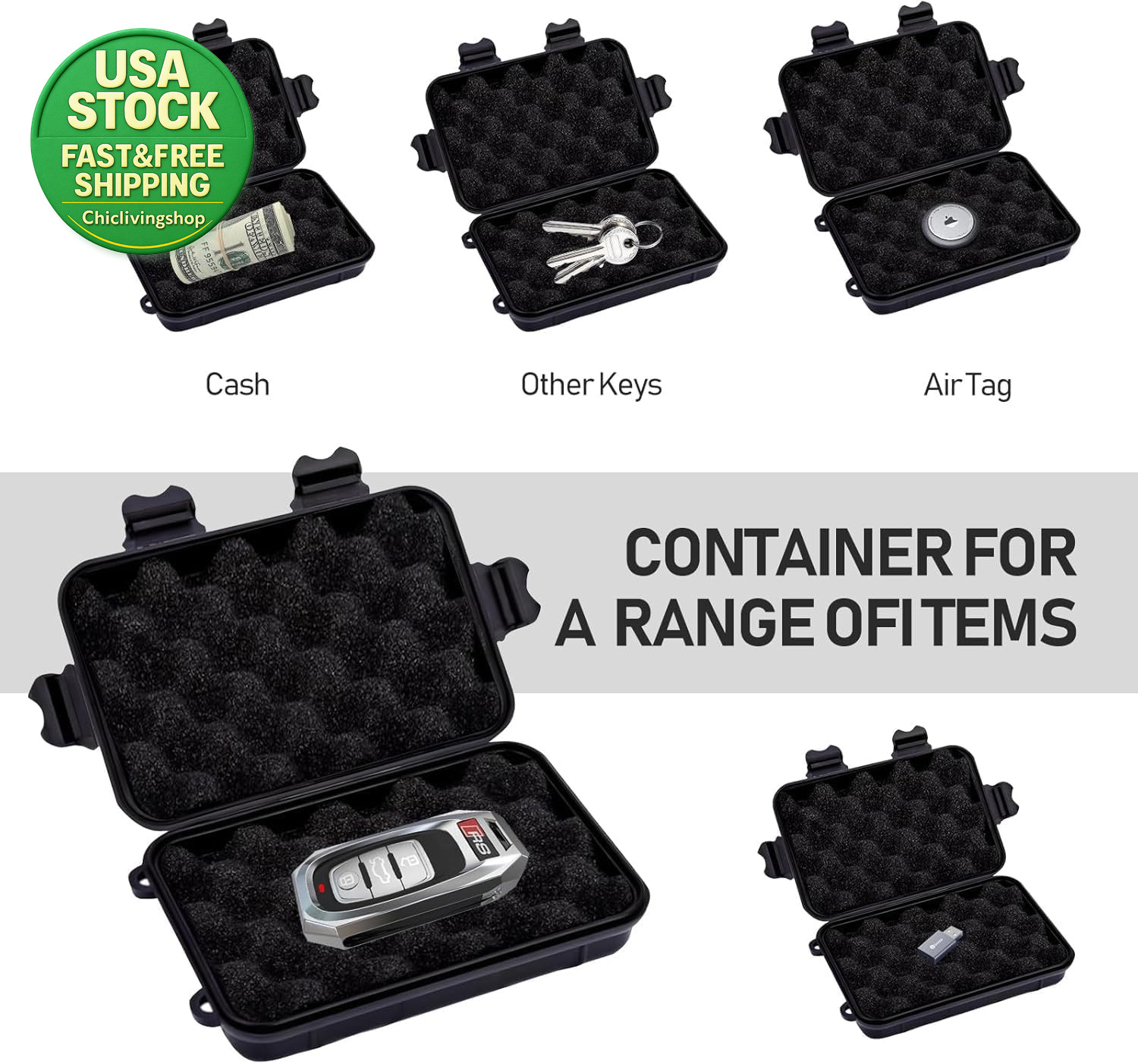 Magnetic Key Box 2Pack Waterproof Key Holder under Car Storage Secure Magnet