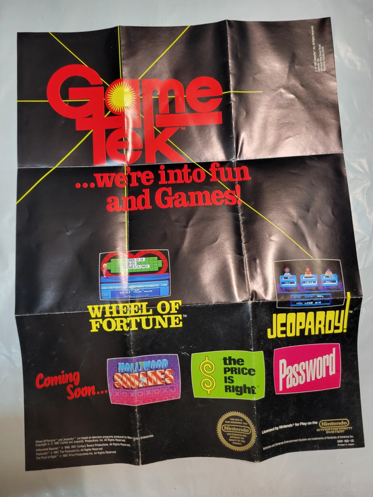 GameTek GAM-NES-US NES Nintendo Insert Poster Only