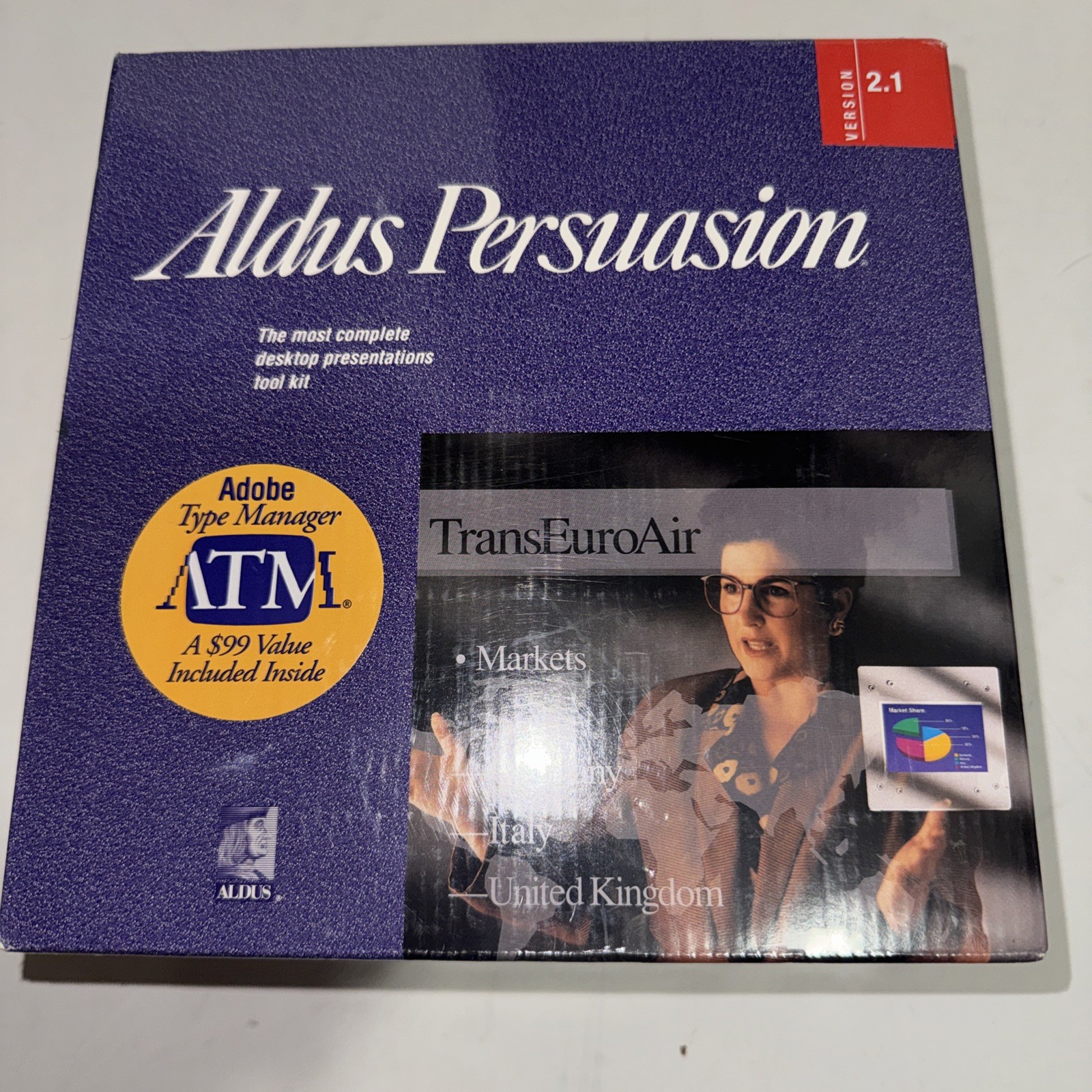 RARE Aldus Persuasion 2.1 + Adobe Type Manager- 1991 - Portions Factory Sealed