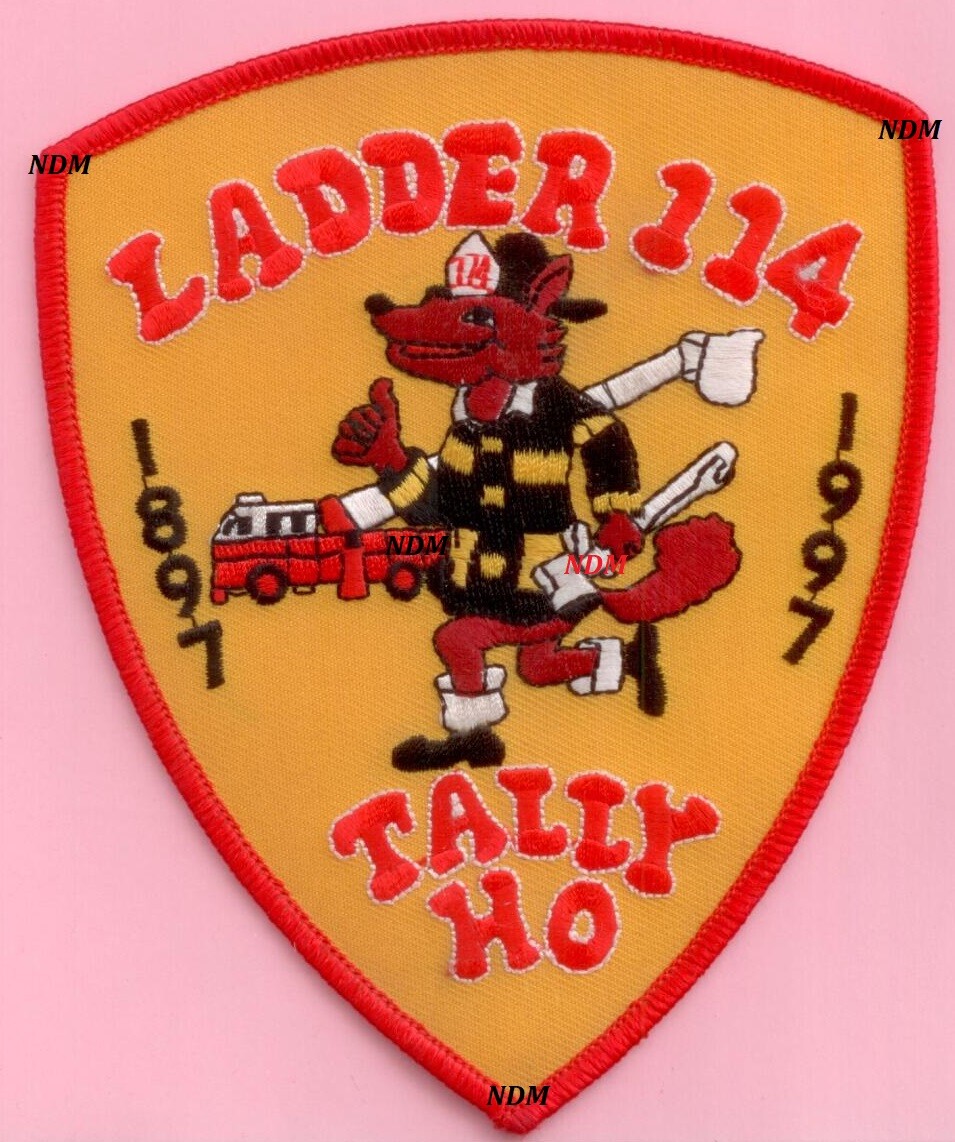 New York City Fire Dept Ladder 114 Patch Tally Ho