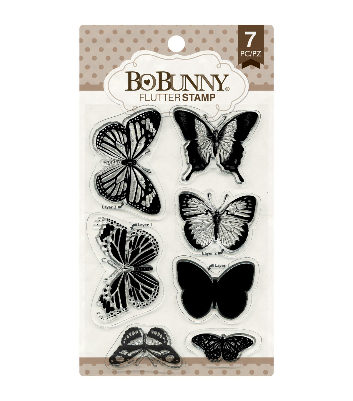 Bo Bunny Clear Acrylic Stamps - Flutter