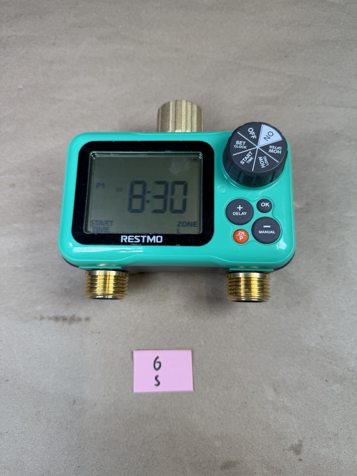 RESTMO 2 Zone Sprinkler Timer with Brass Inlet & Outlet Open Box Must Have Item