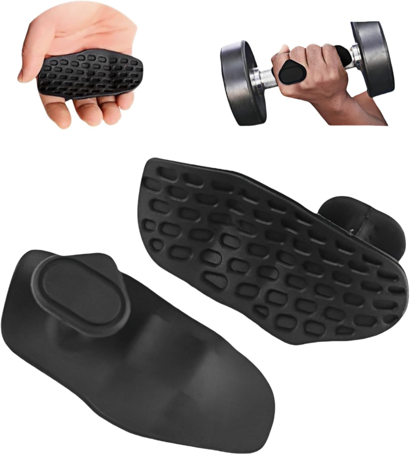 Guantes de gimnasio de goma sin dedos para entrenamiento agarre para entrenamien