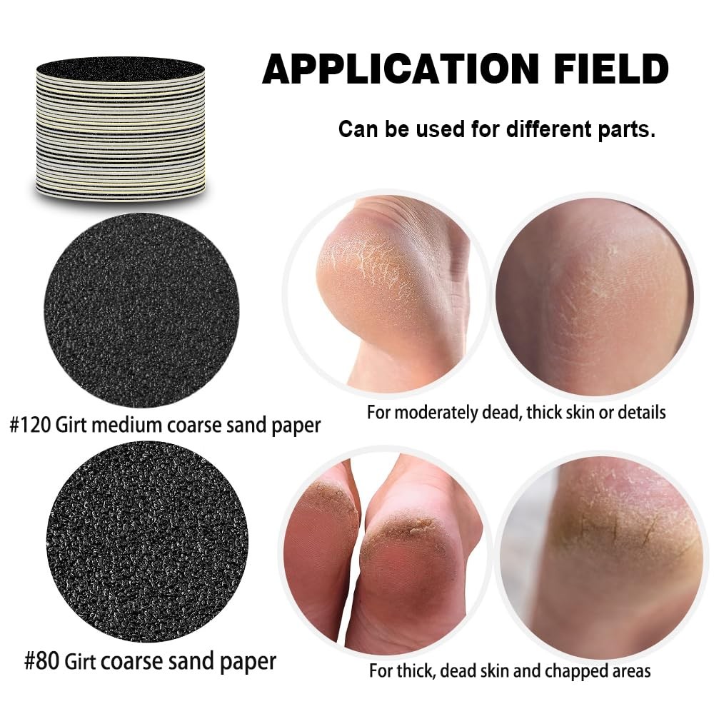 LIERKISS 120pcs Replaceable Sandpaper Refill Discs for Medium 120 Grit, Black