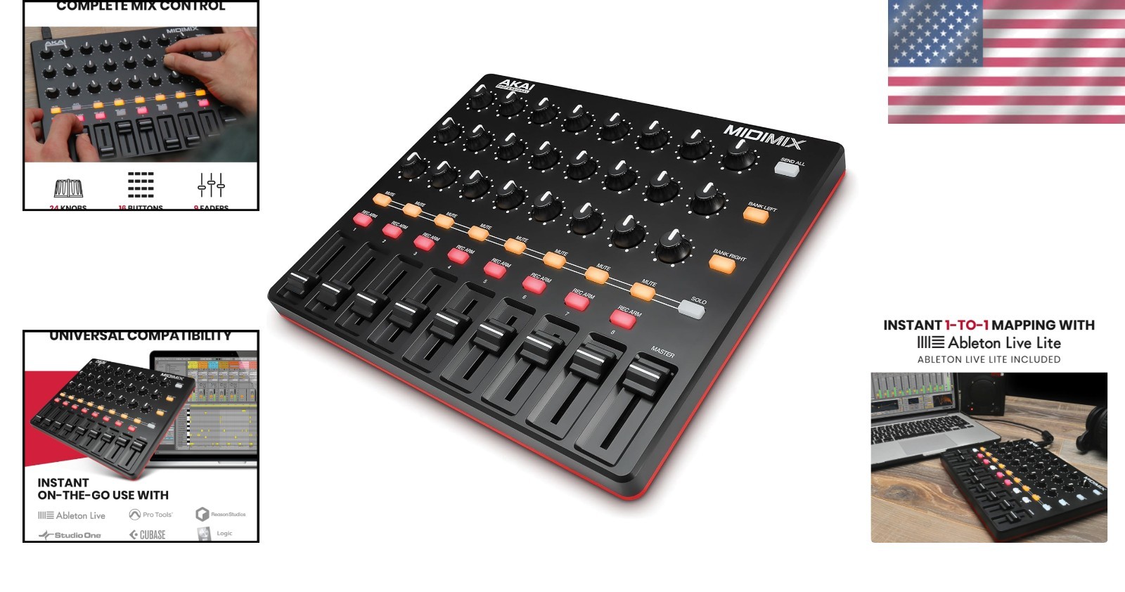 Ultra-Portable MIDI Mixer with 1 to 1 Mapping for Effortless Ableton Live Use