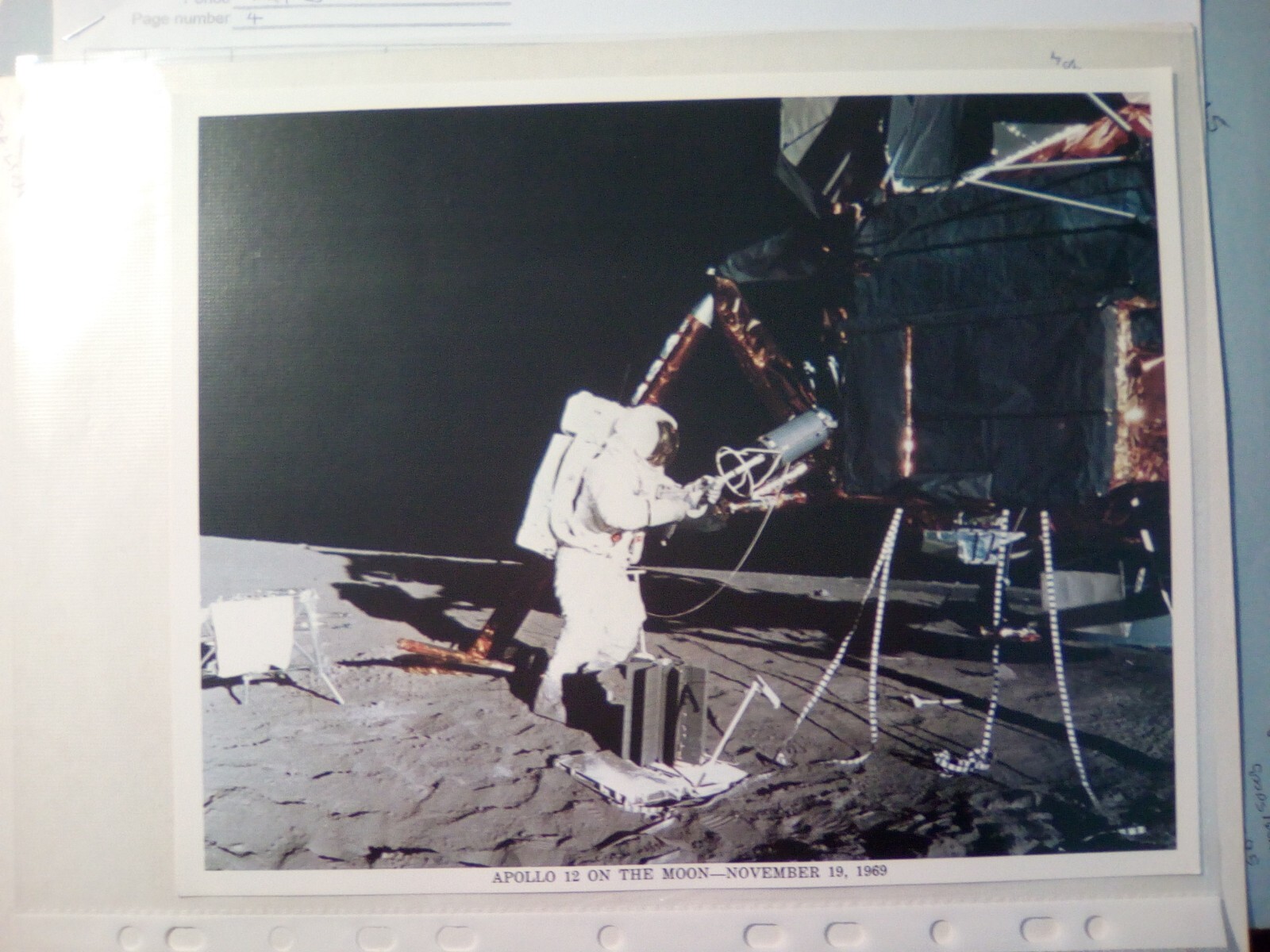vintage nasa lithograph apollo 12 on the moon 1969 print np