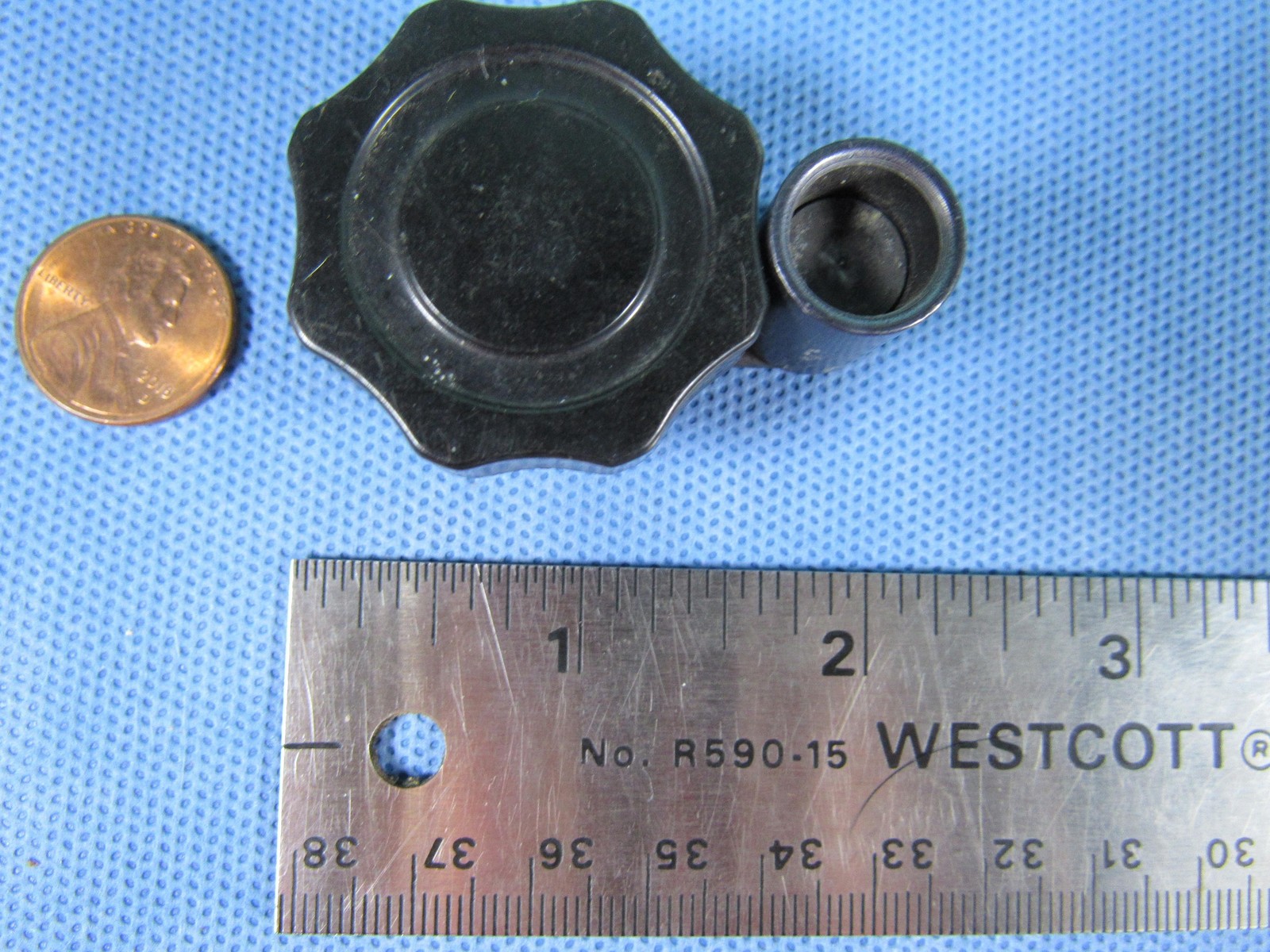 Lot 9 Rotary Control Potentiometer Knobs W/ Aluminum Dial Scales Brass Insert