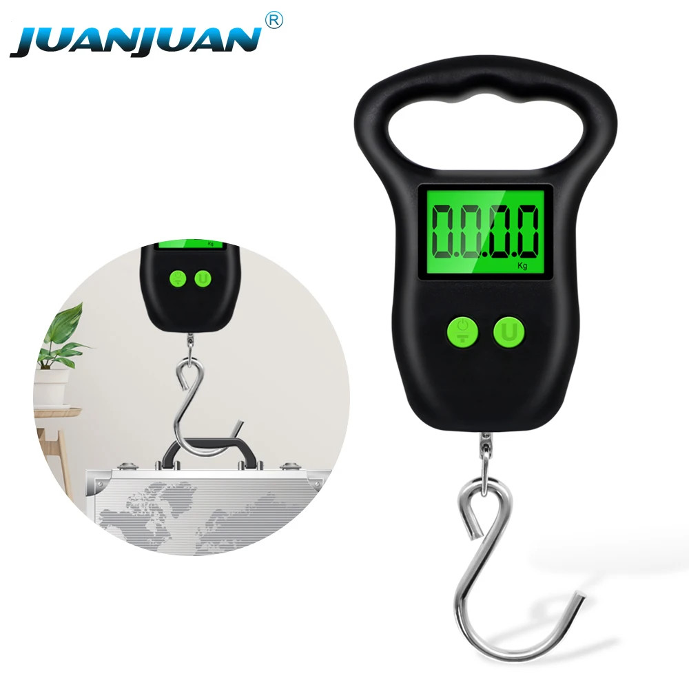 50kg Digital Hanging Scale Portable Hook Luggage Fishing Weight LCD 10g