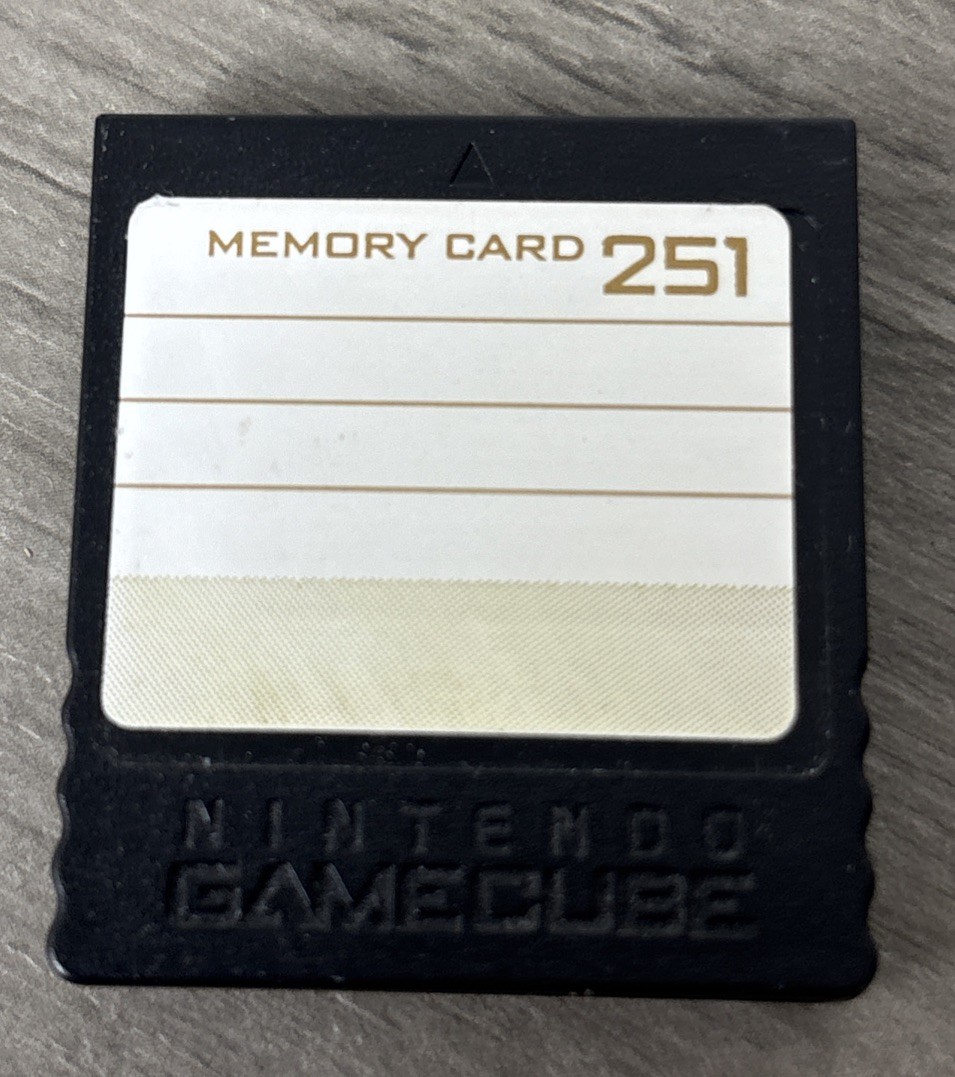 Official Nintendo GameCube Black Memory Card 251 Blocks (DOL-014) Genuine OEM