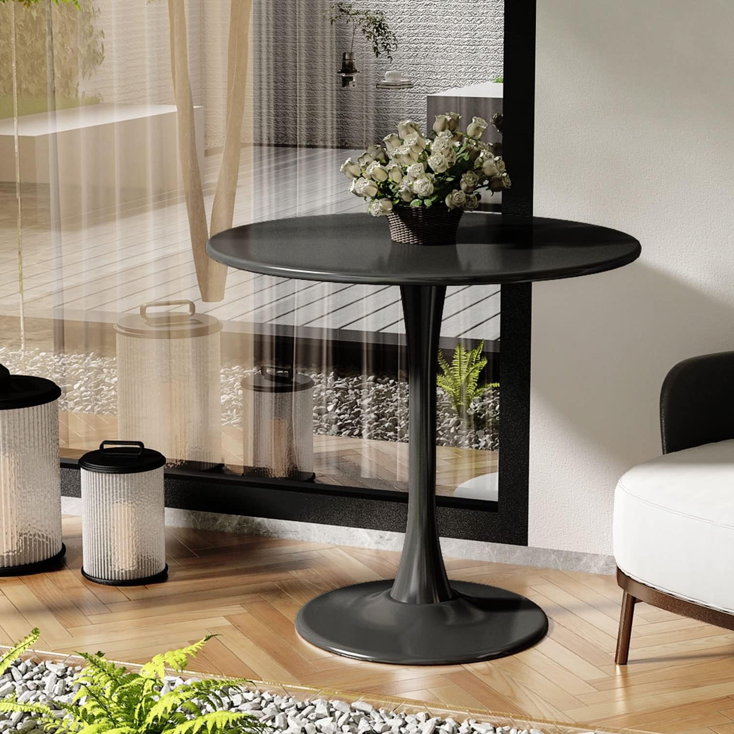 31.5'' Round Dining Table Mid Century Modern Kitchen Dining Table Coffee Table