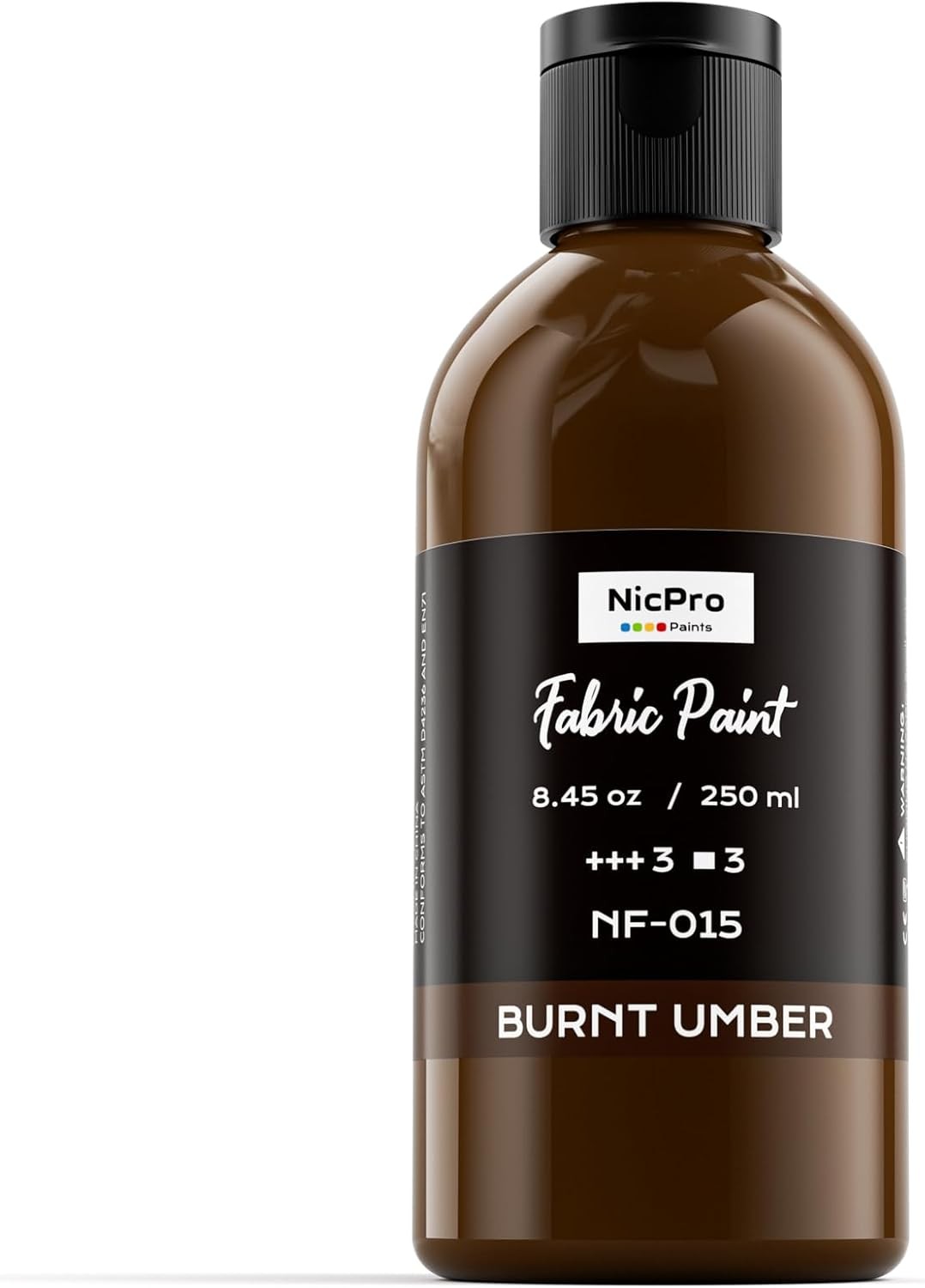 Nicpro Brown Fabric Paint, 8.45 oz (250 ml) Fl Oz (Pack of 1),