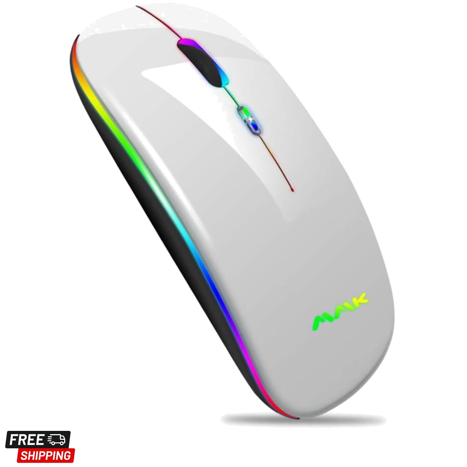 Wireless Bluetooth Mouse for Laptop, Rechargeable Mouse 2.4G USB Optical Wire...