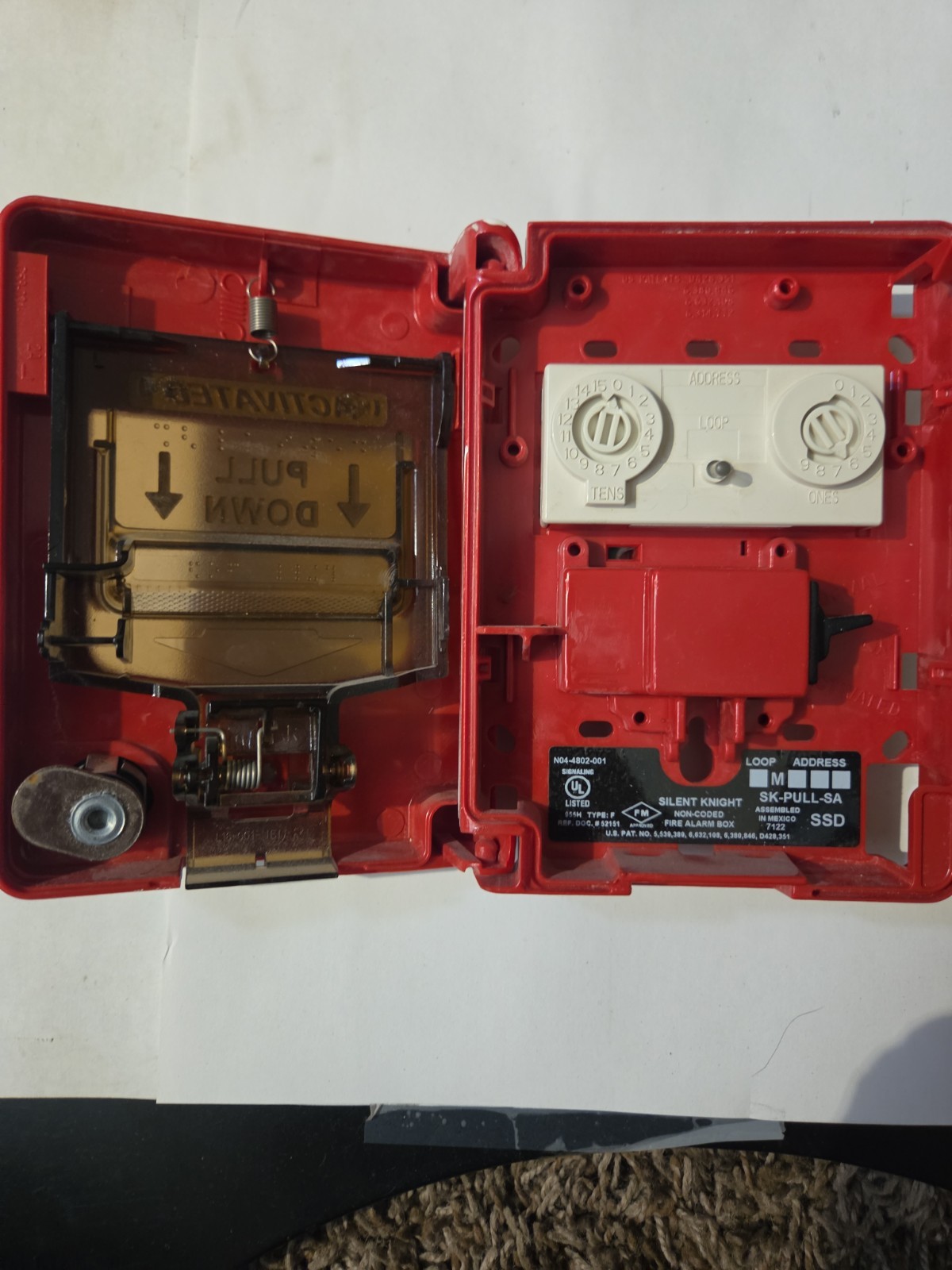 Silent Night SK-PULL-SA Addressable Fire Alarm Pull Station W/ Key