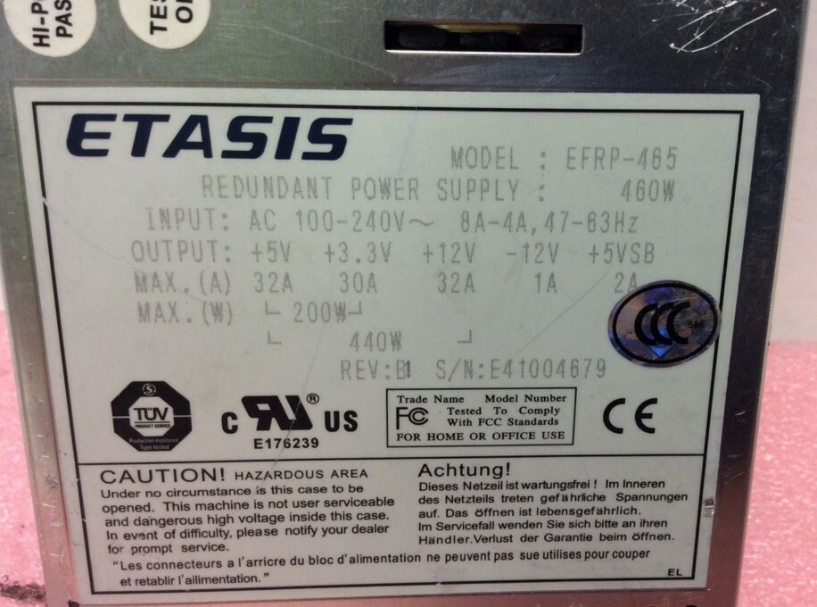 1PC Used ETASIS EFRP-465 460W power supply #W7107 WX