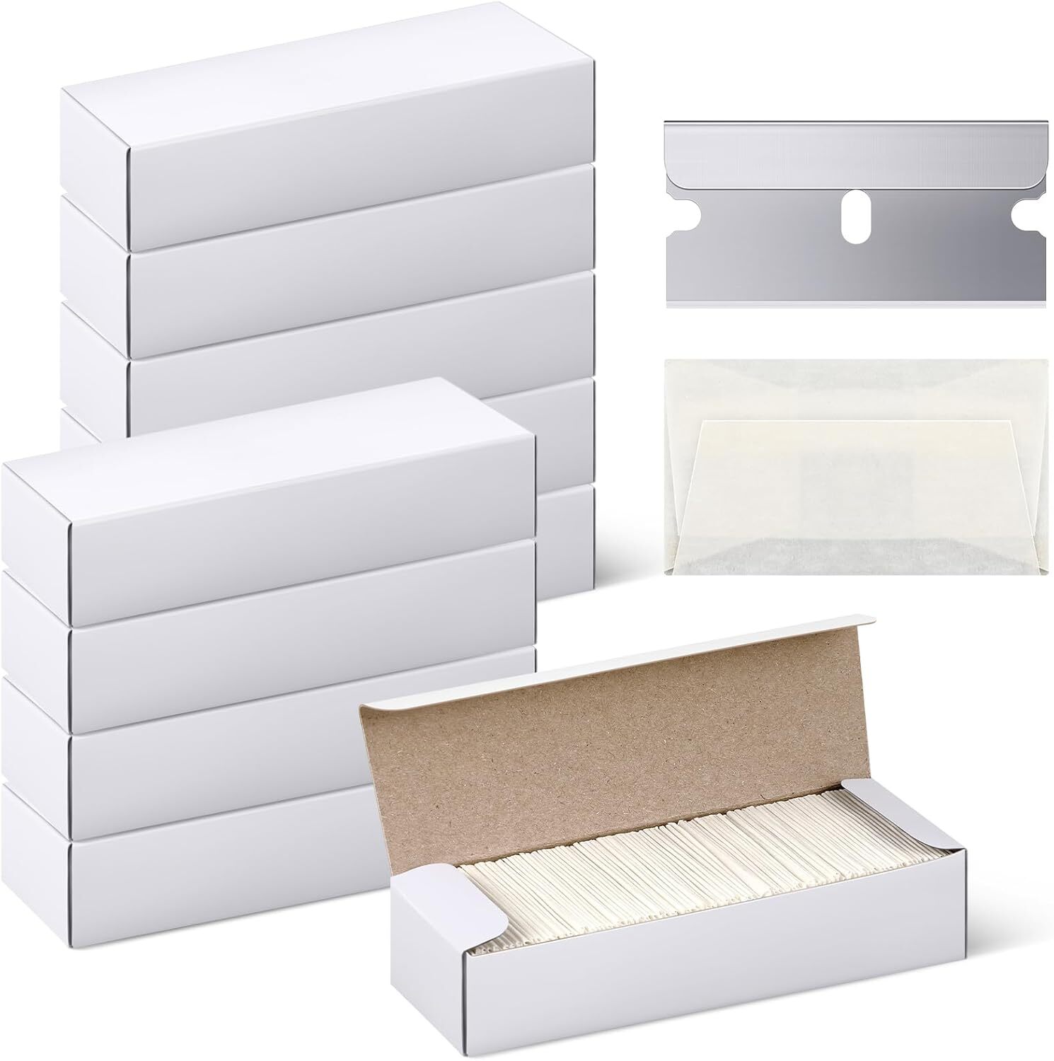 400xSingle Edge Razor Blades,Replacement Box Cutter Blades,for Removing Labels