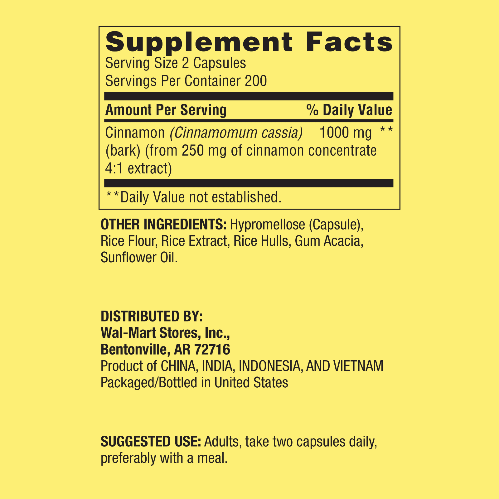 Cinnamon Dietary Supplement, 1000 Mg, 400 Count