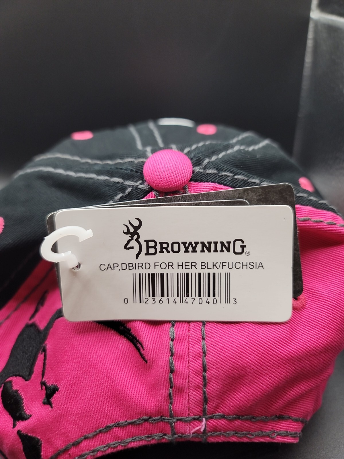 Browning Firearms Co Dirty Bird Hat/Cap Adjustable Back PINK & BLACK DISTRESSED