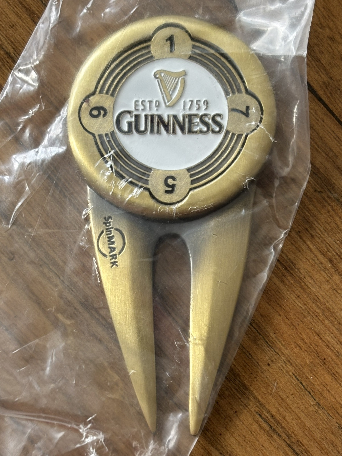 Guinness Engraved Logo Gold Golf Divot Tool New In Package 1.5 In X 3 In