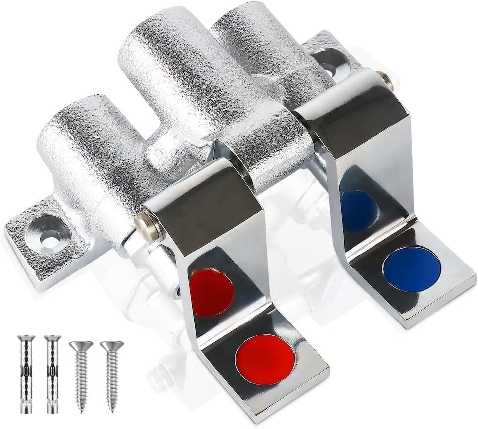 Double Pedal Valve, Dual Foot Pedal Control for Sink Pedal Faucet (Dual Pedal Va