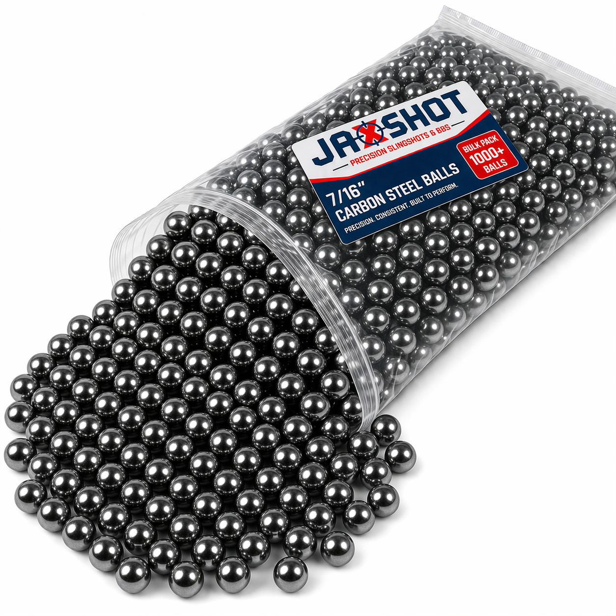 1000 qty 7/16" Inch Steel Shot Slingshot Ammo Balls - Jaxshot (BC Precision)