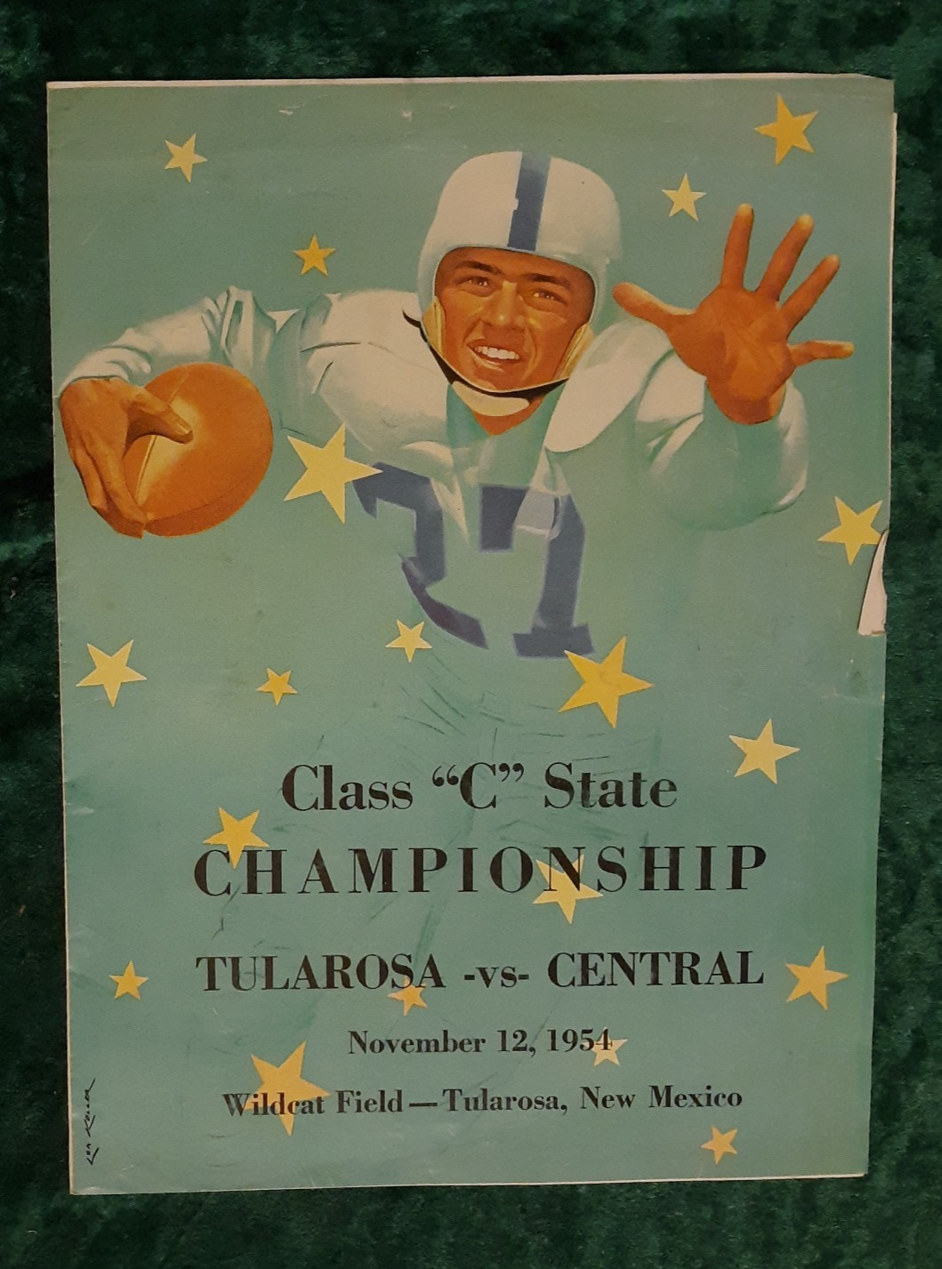 1954 Championship High School Football Program - Tularosa vs. Central - Rare!
