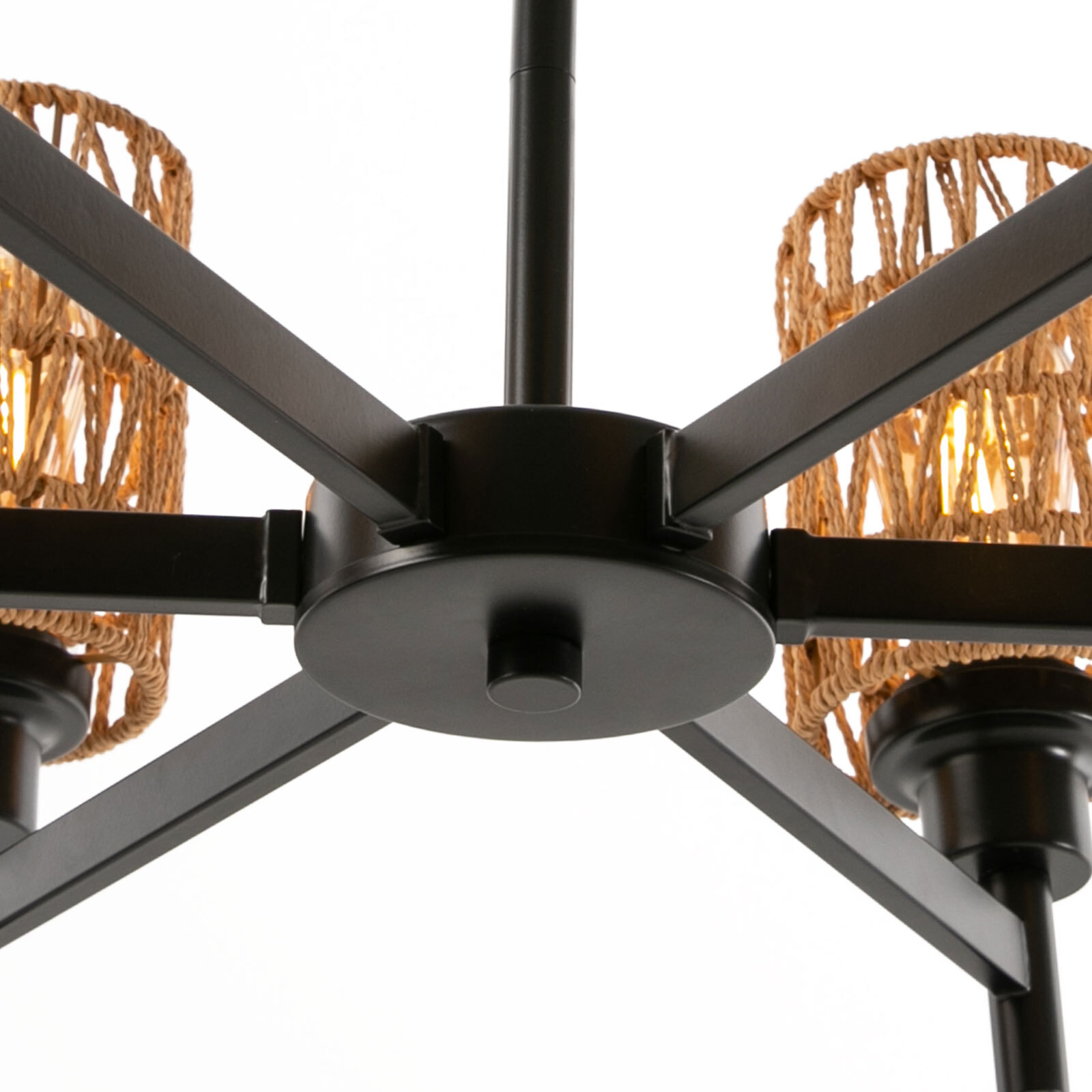 24.8" 6-light Rustic Retro Ceiling Light Ceiling Mount Lamp Dimmable Chandeliers