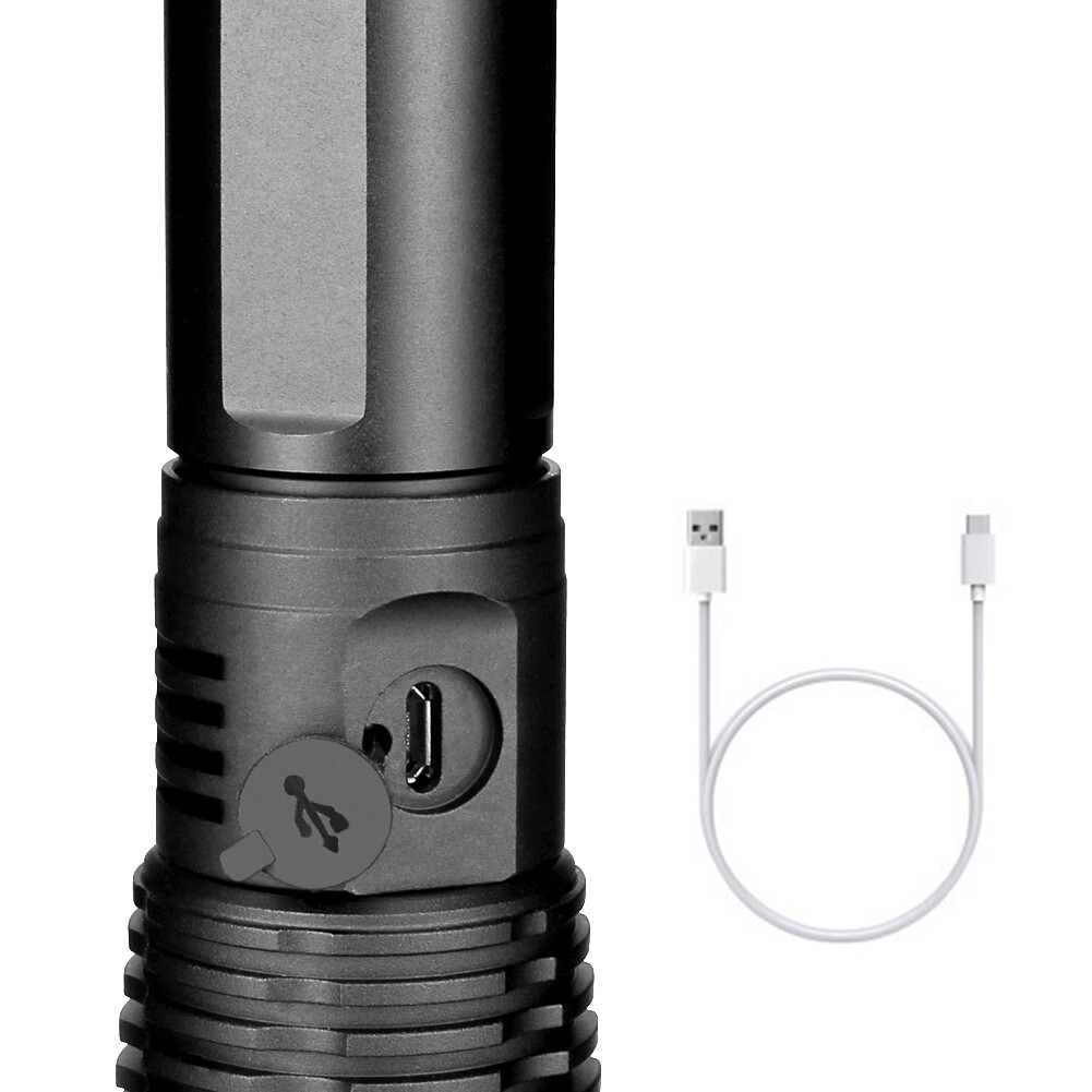 90000LM Super Bright LED Tactical Flashlight Torch With Rechargeable Battery