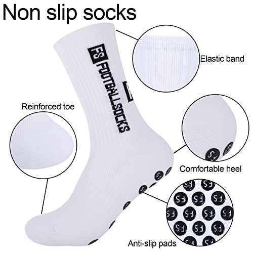 3 Pairs Non Slip Sport Soccer Socks anti Slip Football Grip Socks Unisex