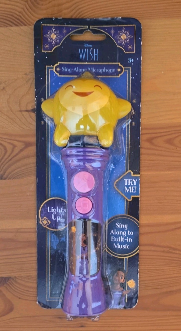 Disney Wish Movie Sing Along Microphone Lights Sounds Built In Music Toy ⭐️