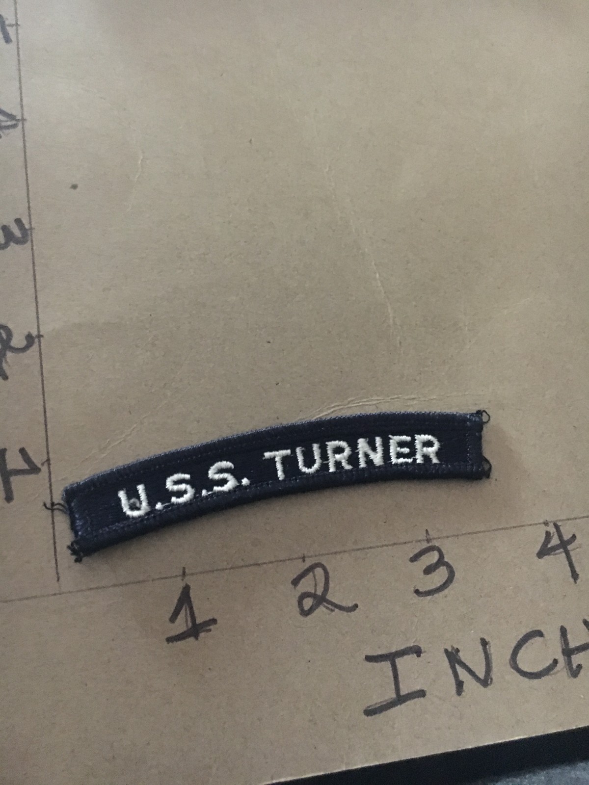 US NAVY SHOULDER STRIP TAB *** rocker *** Patch USS Turner