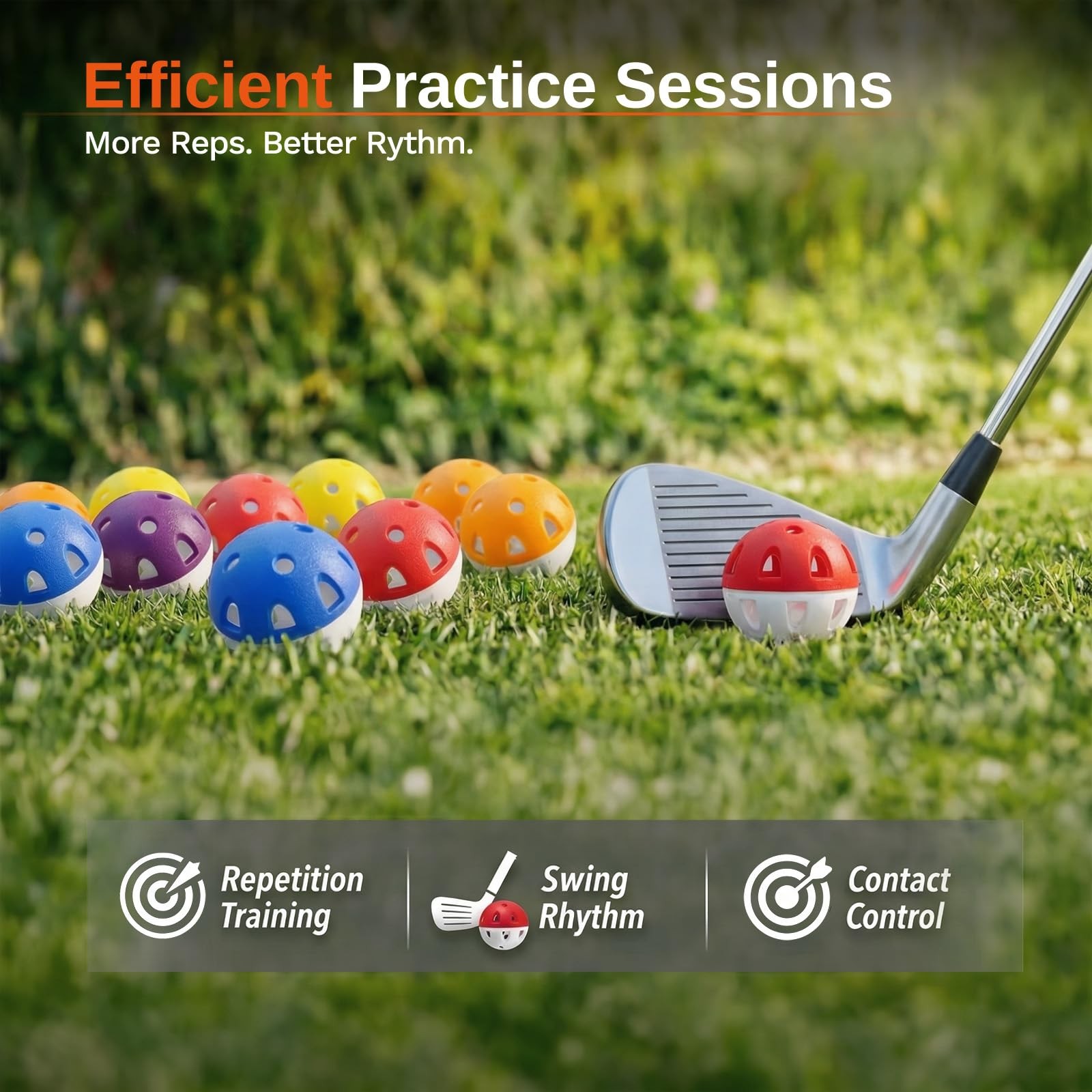 Practice Golf Balls (20 Pack), Limited-Flight Training Balls, High Visibility...