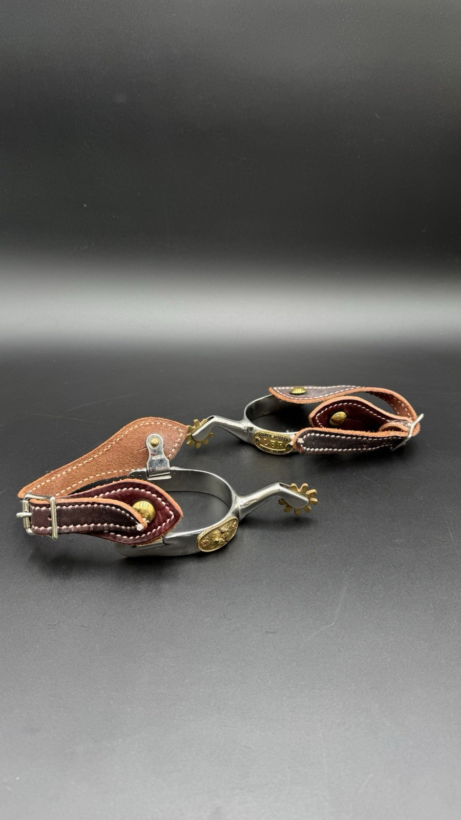 Custom Award Spurs Leather Straps – Booker Jaycees LBR 1990 First Place Western