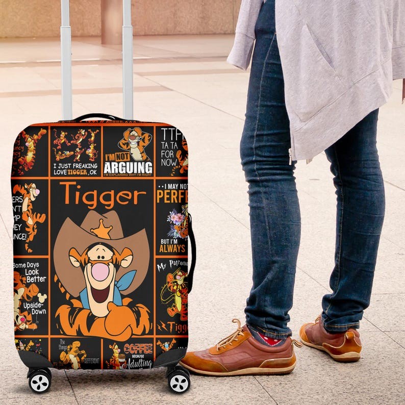 Cute Tigger I Just Freaking Love Tigger Funny Quote Luggage Cover, COVER ONLY