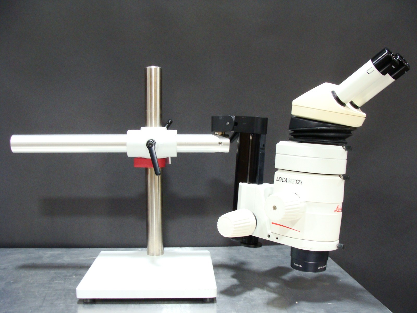 Leica MZ 125 / 12.5 / MZ12.5 Stereo Microscope + Boom Stand & PLAN 1.0 Objective