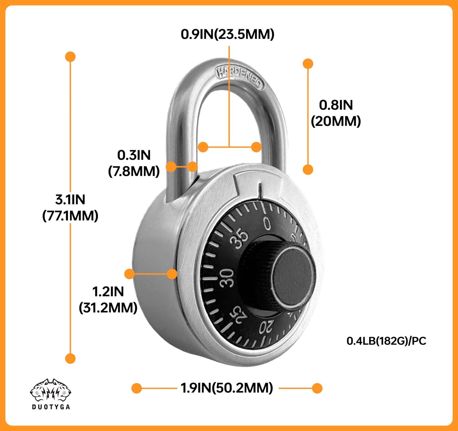 DuoTyga Combination Padlock with Key, 2 Pack Different Passwords, Black