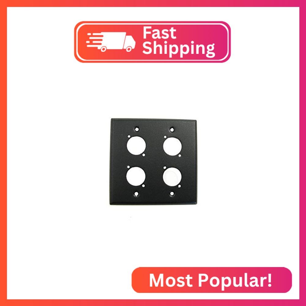 ProCraft SS 2 Gang Black Pre-Punched for Four D Series XLR's DPU-4X-BK