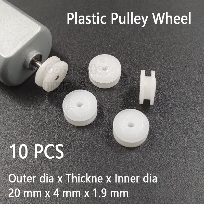 Plastic Pulley Wheel 1.9 mm Hole for 2 mm Motor Shaft Model Pulley Toy 10 Pcs
